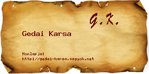 Gedai Karsa névjegykártya